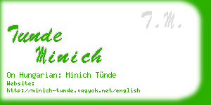 tunde minich business card
