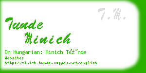 tunde minich business card